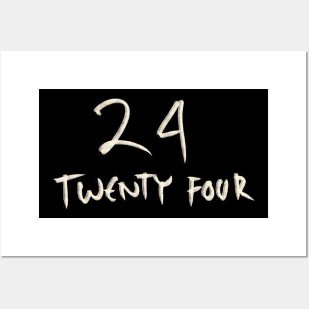 Hand Drawn Letter Number 24 Twenty Four Wall Art by Saestu Mbathi